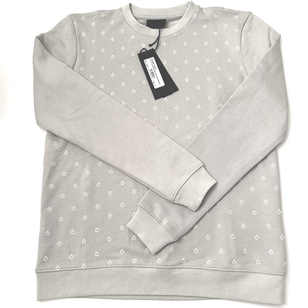 CAVALLERIA TOSCANA Equestrian Mini CT FLOCK COTTON SWEATSHIRT Crew Gray NWT